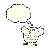cartoon black bird with thought bubble N3