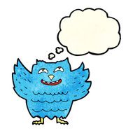cartoon happy owl with thought bubble N3