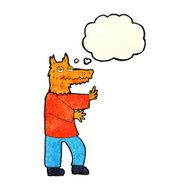 cartoon fox with thought bubble N5
