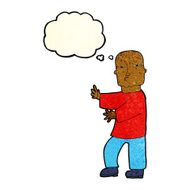cartoon tough man with thought bubble N6