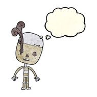 cartoon sad robot with thought bubble N3