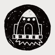 spaceship doodle drawing N5