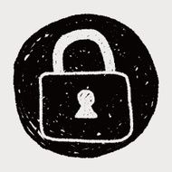 lock doodle drawing N23