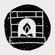 Fireplace doodle drawing N4