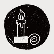 Christmas candle doodle drawing N5