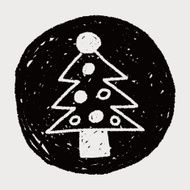 Christmas tree doodle drawing N21