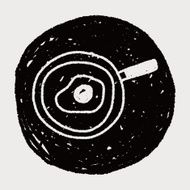 Omelette pan doodle drawing N10