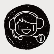 Customer service doodle drawing N5