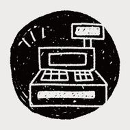 Cash register doodle drawing N5