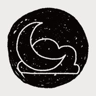 moon and cloud doodle drawing N9