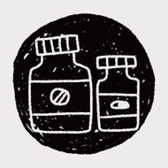 medicine bottle doodle drawing N12