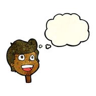 cartoon happy face with thought bubble N13