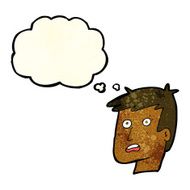 cartoon unhappy face with thought bubble N6