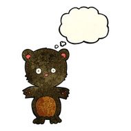 cartoon black bear cub with thought bubble N15