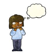 cartoon excited person with thought bubble N3