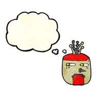 cartoon robot head with thought bubble N12