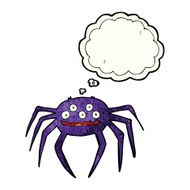 cartoon halloween spider with thought bubble N3