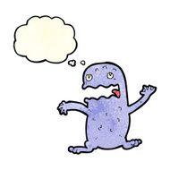 cartoon funny frog with thought bubble N5