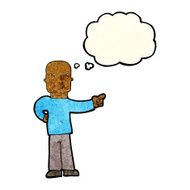 cartoon pointing man with thought bubble N20