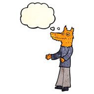 cartoon fox man with thought bubble N14