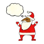 cartoon santa claus with thought bubble N39