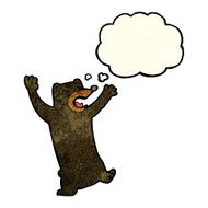 cartoon black bear with thought bubble N18