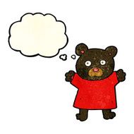 cartoon cute black bear with thought bubble N15