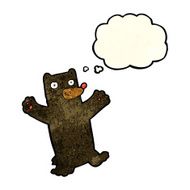 cartoon black bear with thought bubble N19
