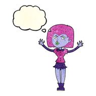 cartoon vampire girl with thought bubble N50
