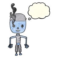 cartoon robot with thought bubble N29