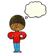 cartoon proud man with thought bubble N7