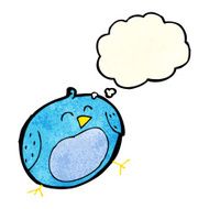 cartoon bird with thought bubble N65
