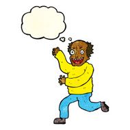 cartoon evil old man with thought bubble N5