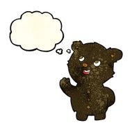 cartoon cute black bear cub with thought bubble N8