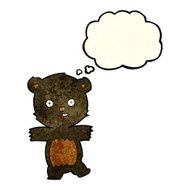 cartoon cute black bear cub with thought bubble N12