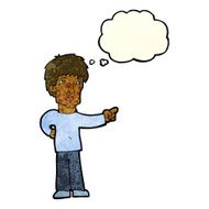 cartoon pointing man with thought bubble N21