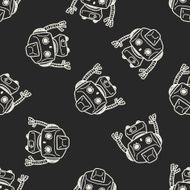 Doodle Robot seamless pattern background