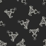 Doodle Robot seamless pattern background N2