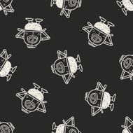 Doodle Robot seamless pattern background N3