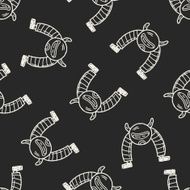 Doodle Robot seamless pattern background N7