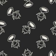 Doodle Robot seamless pattern background N8