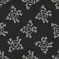 Doodle Robot seamless pattern background N21