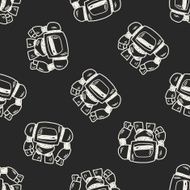 Doodle Robot seamless pattern background N23