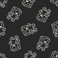 Doodle Robot seamless pattern background N25