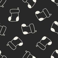 Christmas socks doodle drawing seamless pattern background N2