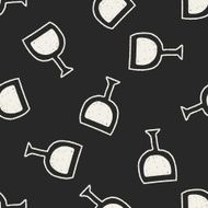 wine doodle drawing seamless pattern background