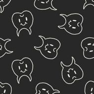 tooth doodle drawing seamless pattern background
