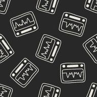 ECG doodle drawing seamless pattern background N3