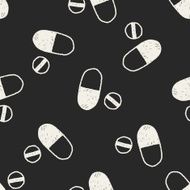 pills doodle drawing seamless pattern background