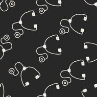 Stethoscope doodle drawing seamless pattern background N3